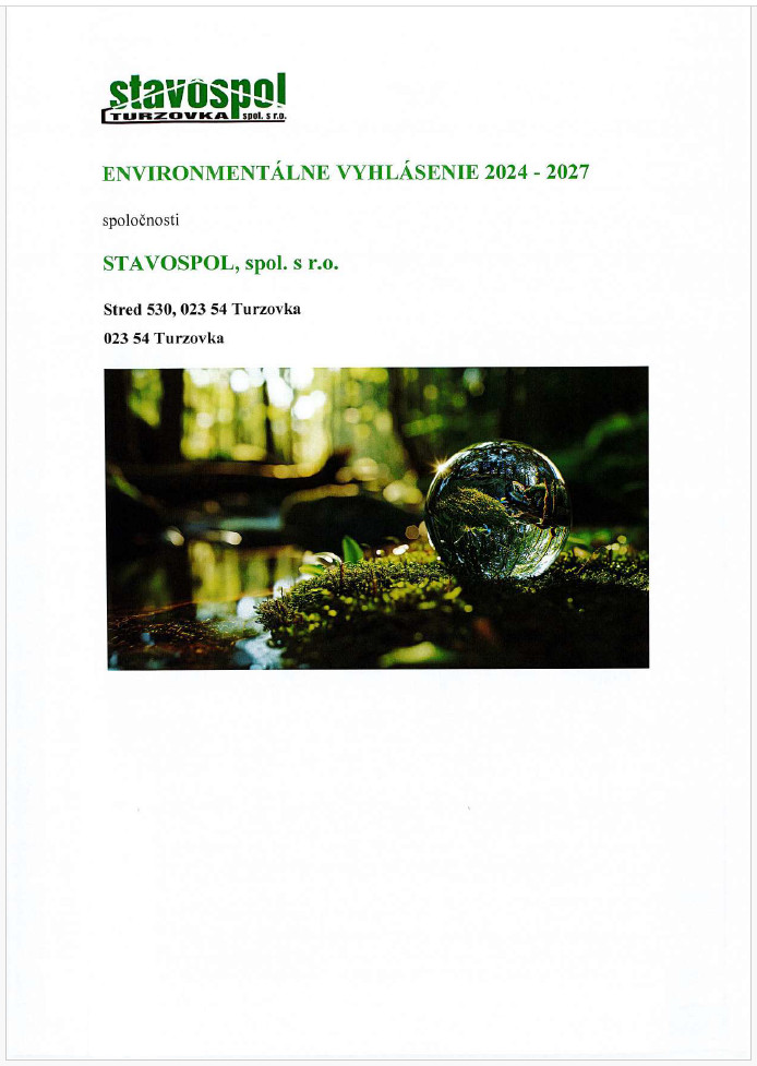 environmentalne vyhlasenie